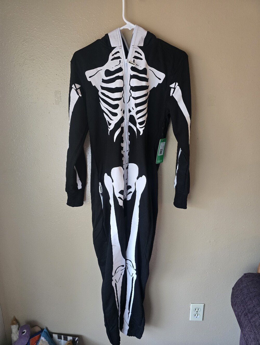 NWT Tipsy Elves Skeleton Hooded Jumpsuit Costume Onesie - XS